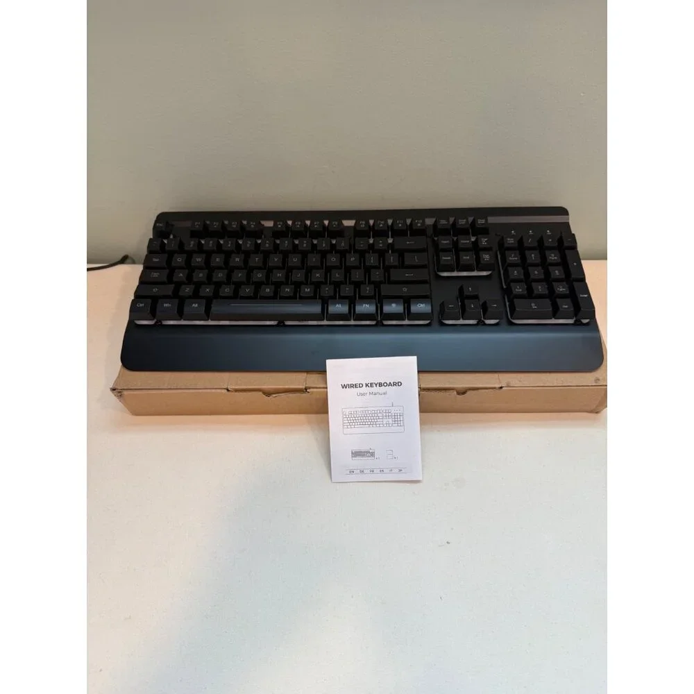 RisoPhy Gaming Keyboard, 104 Keys All-Metal Panel, Rainbow LED Backlit black